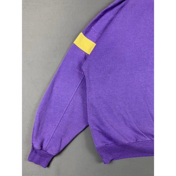 Rare Vintage Converse Magic Johnson Purple Yellow Sweater Lakers Zip Neck Medium - Picture 11 of 16